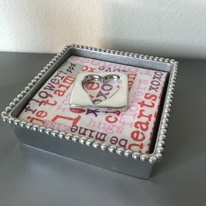 Mariposa Napkin Box with Heart Weight